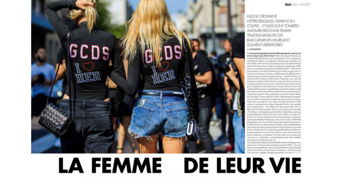 L'article de "Elle" consacré aux lesbiennes et aux bies ayant été précédemment en couple avec des hommes.